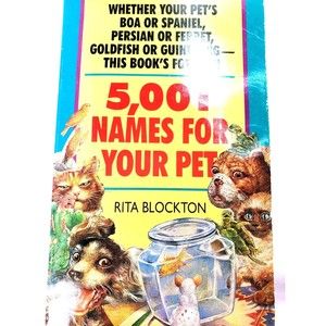 5001 Names for Your Pet by Rita Blockton vtg paperback dogs cats ferrets guineas